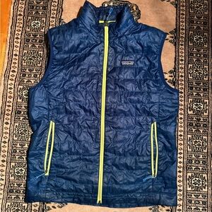 Patagonia Navy Vest with Lime Zippers